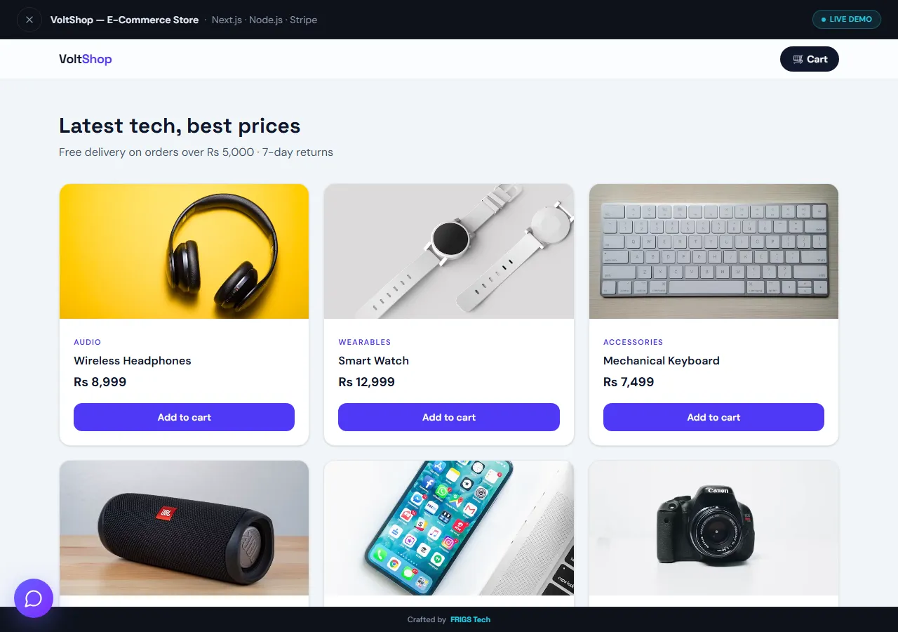 VoltShop — E-Commerce Store featured project preview